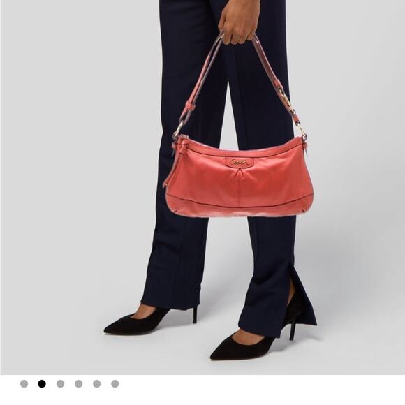 Coach Park Orange Leather Shoulder Bag - Picture 13 of 13